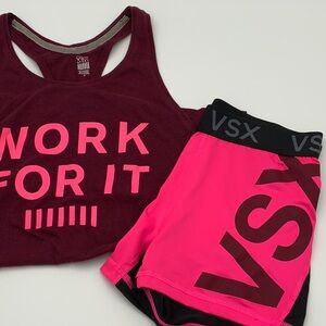 🚫MEEK 🚫MILD: VSX Sport Stretch Shorts WITH MATCHING VS TANK! +FREE Sport Bra!